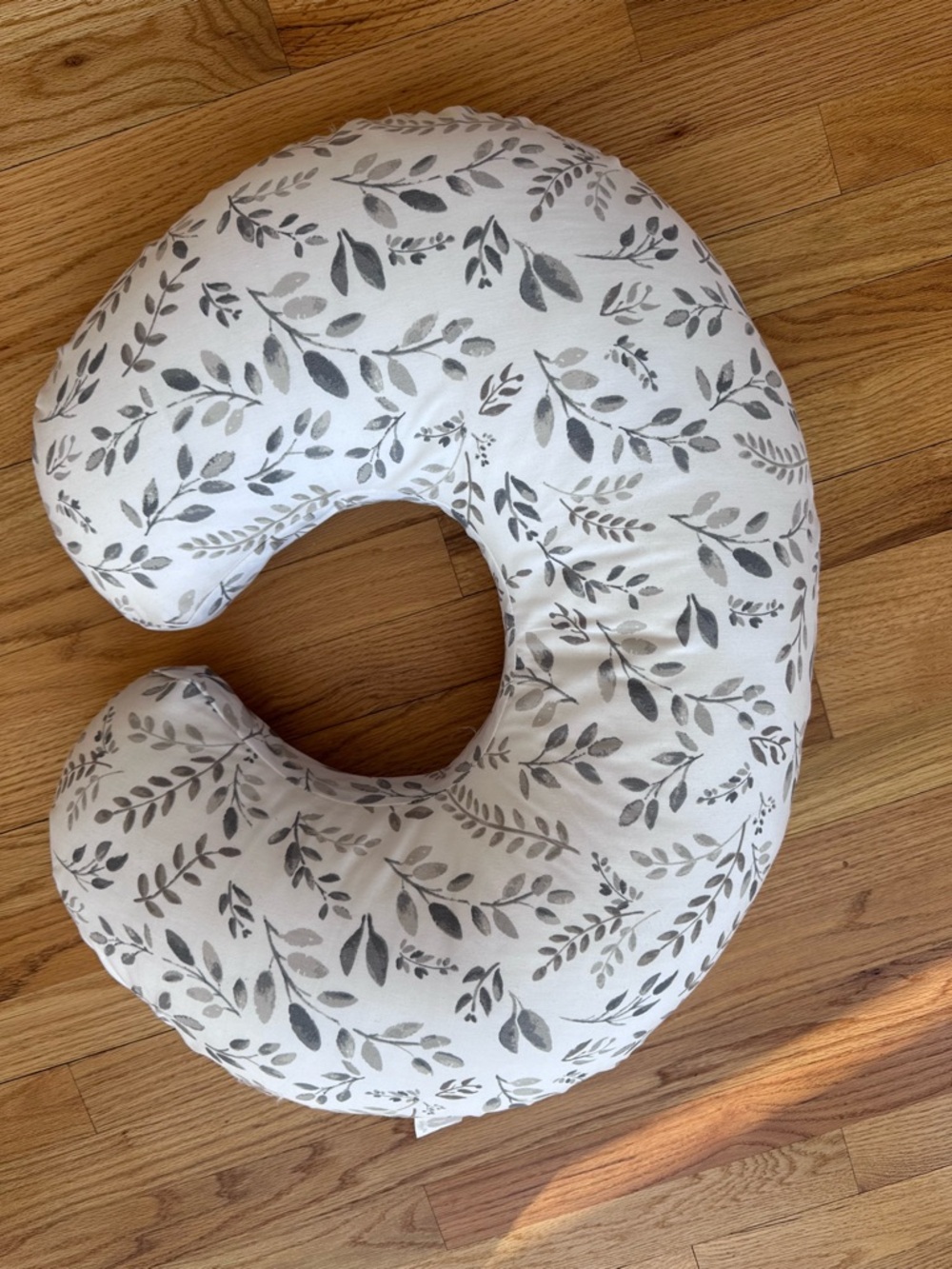 Boppy Nursing Pillow with Gray Leaf Print